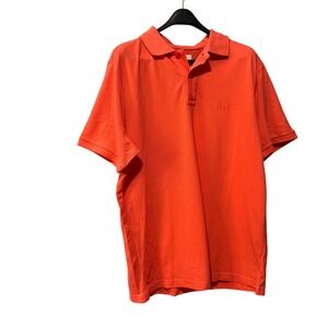 Hudson North Mens Orange Pique Short Sleeve Polo Shirt Collared Size L New